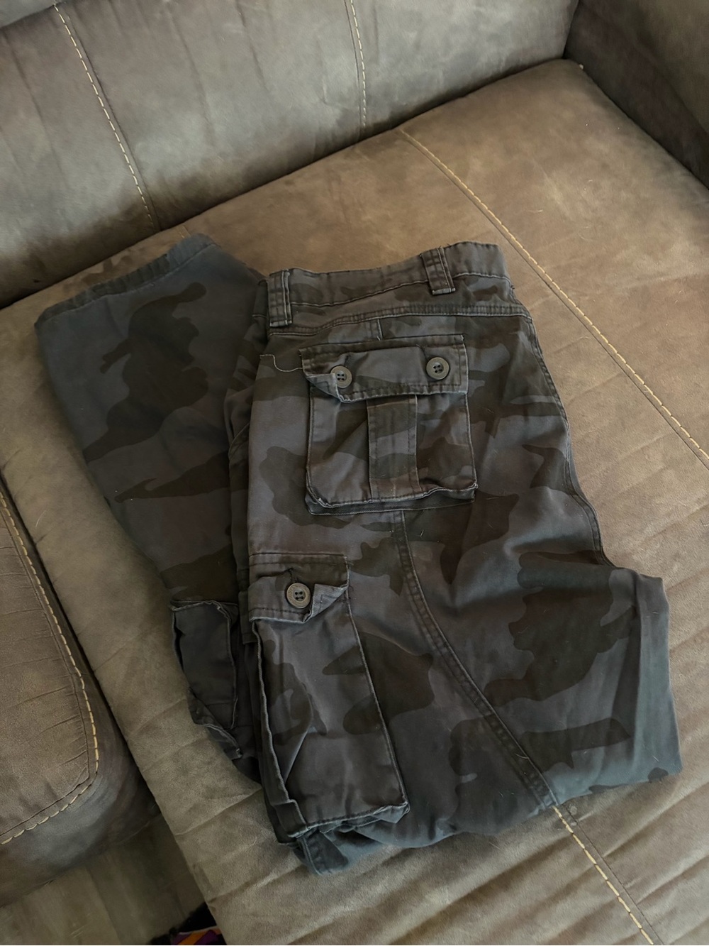 Men's Black Camouflage Cargo Pants